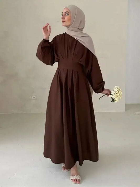 Linen Abaya Dubai  Modest Dress Kaftan Prayer Clothes For Women Kebaya Robe  Femme 2025