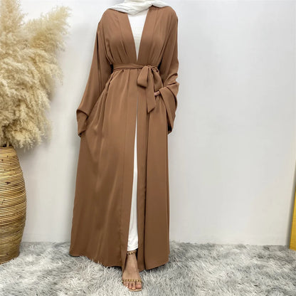 Fashion Dubai Abaya Long  Dresses with Belt Clothing AbayasDresses for Women 2025
