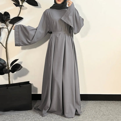 Abayas Women Kaftans  Dress With Belt Full Sleeve Clothing Women  Dubai Robe Dresses 2025