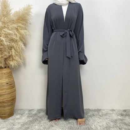 Fashion Dubai Abaya Long  Dresses with Belt Clothing AbayasDresses for Women 2025