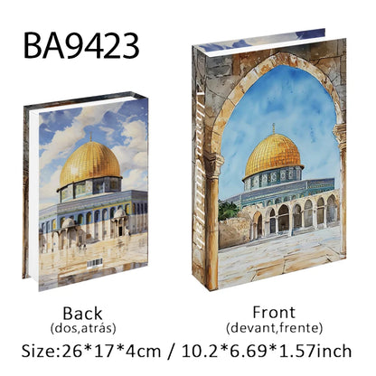 Islam Luxury Fake Book Storage Box Islamic Kaaba Mosque Decorative Books Home Decor Coffee Table Bedroom Interior Decoration