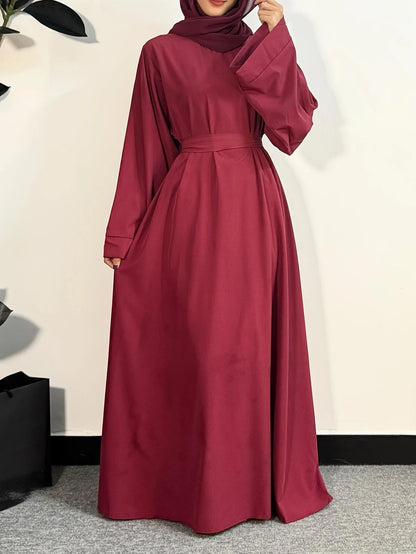 Abayas Women Kaftans  Dress With Belt Full Sleeve Clothing Women  Dubai Robe Dresses 2025