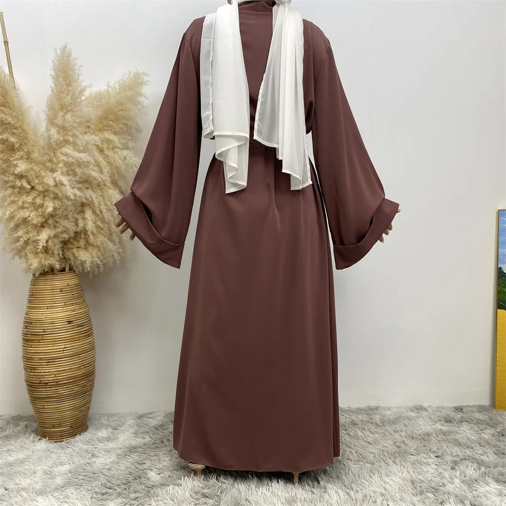 Fashion Dubai Abaya Long  Dresses with Belt Clothing AbayasDresses for Women 2025