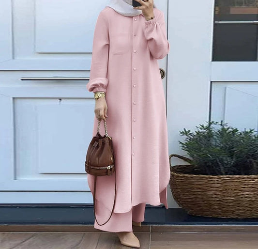 Casual Sets of Clothes for Woman Fashion Mushroom Button Long Sleeves Pants Suits for Female New Spring and Autumn 2025