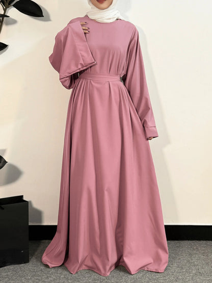 Abayas Women Kaftans  Dress With Belt Full Sleeve Clothing Women  Dubai Robe Dresses 2025