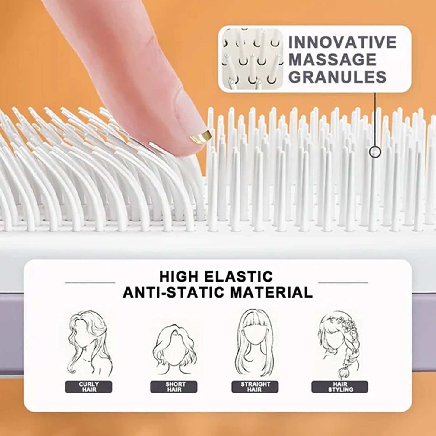 Self-Cleaning Hair Brush - 3D Deluxe Design | Självrenande Hårborste